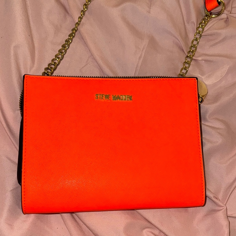 Steve Madden Orange Chain Strap Crossbody Bag